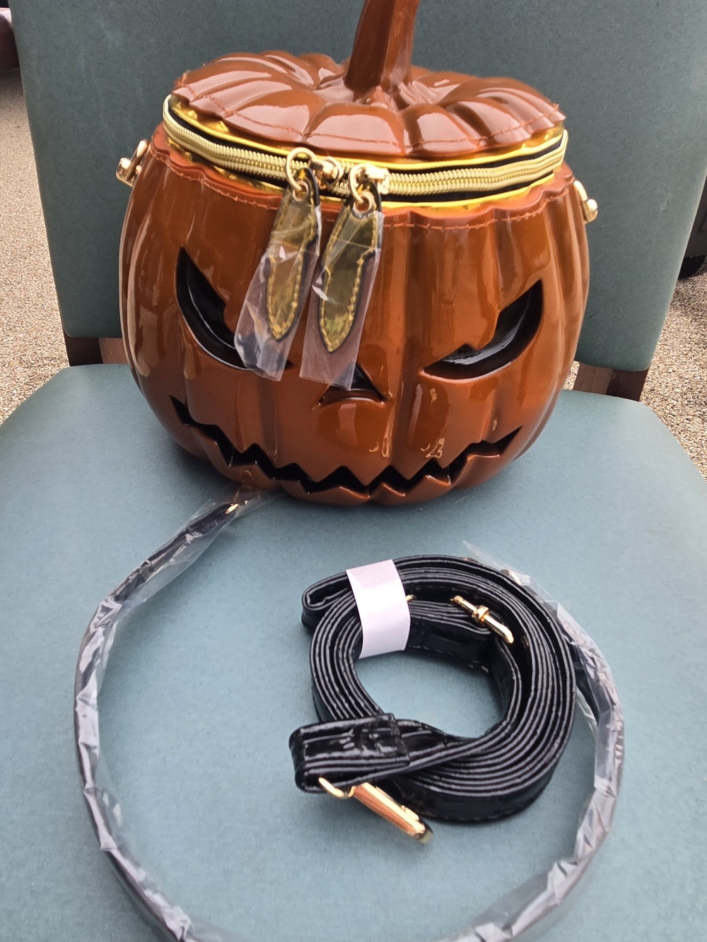 New Pumpkin Crossbody Purse Orange Black